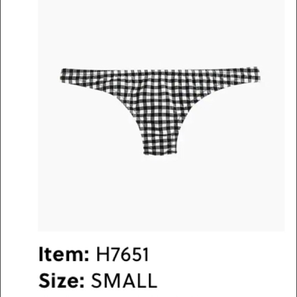 Gingham black bathing suit bottoms